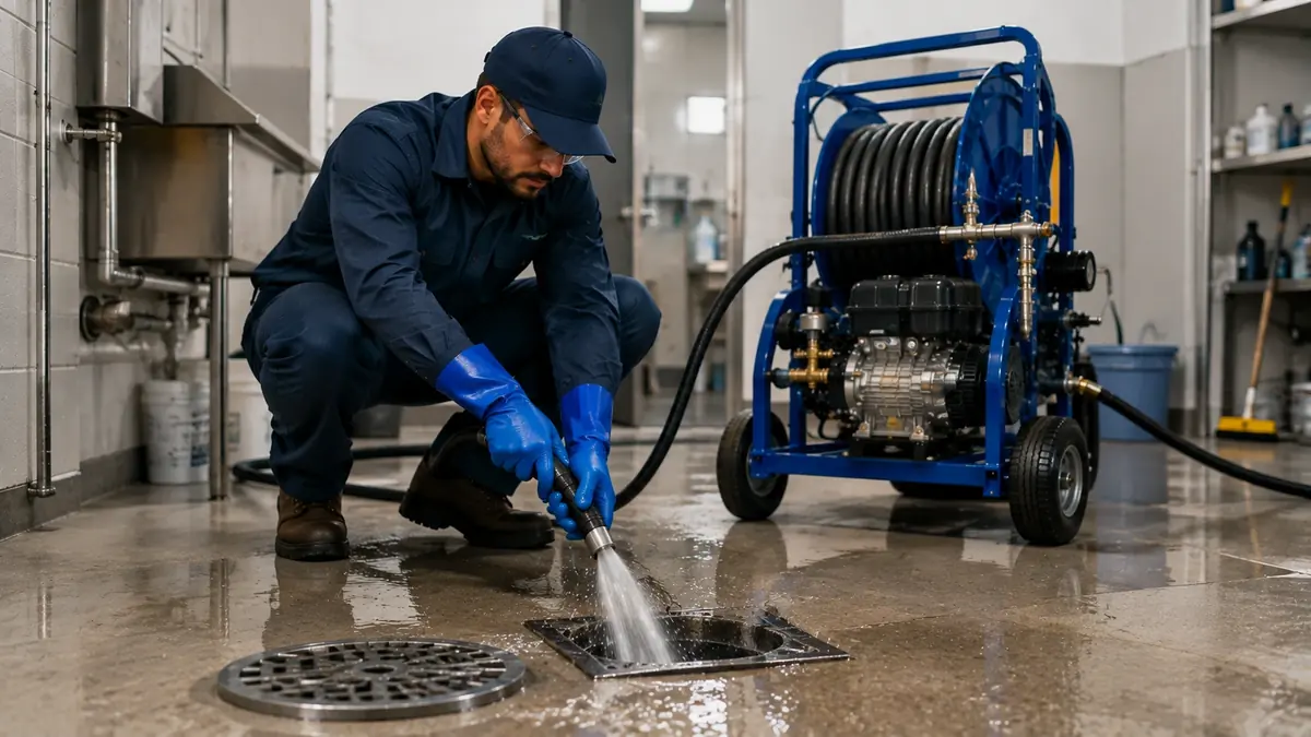 Floor Drain Hydro Jet Cleaning in Solvang