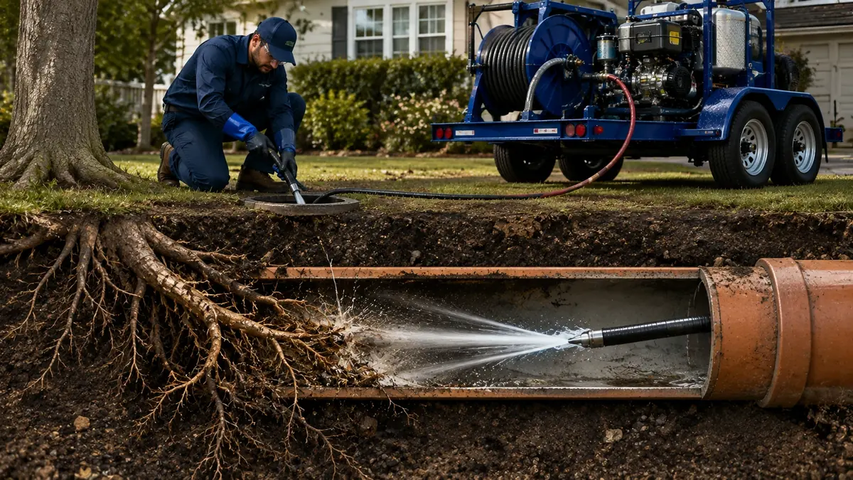 Tree Root Removal with Hydro Jetting in Solvang